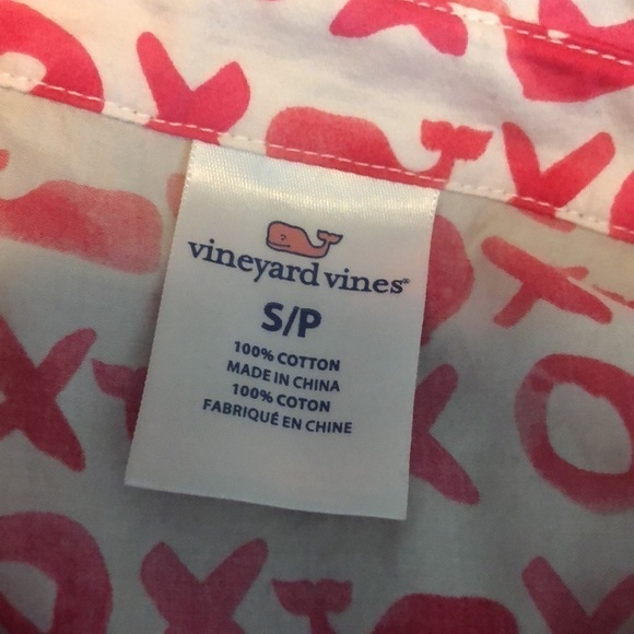 Vineyard Vines Pink O X Whale Button Down Short Sleeve S Read - Picture 6 of 8